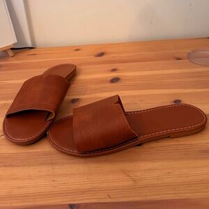 brown flat sandals size 38